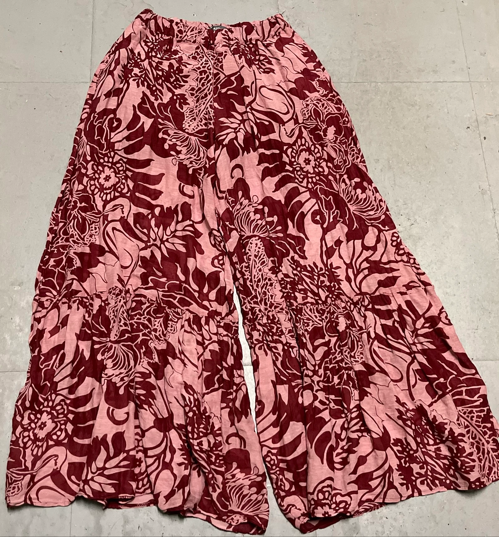 Falda pantalón de algodón y seda estampada